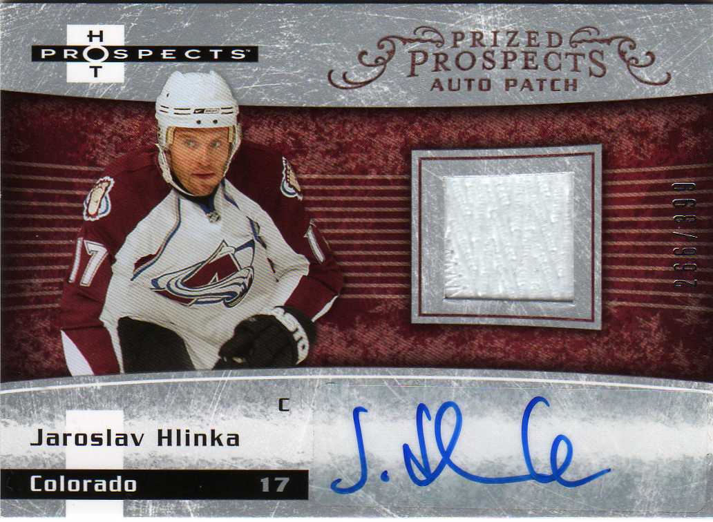 2007-2008 Hot Prospect Prized Prospects Auto Patch č.212 Hlinka Jaroslav (266-399)