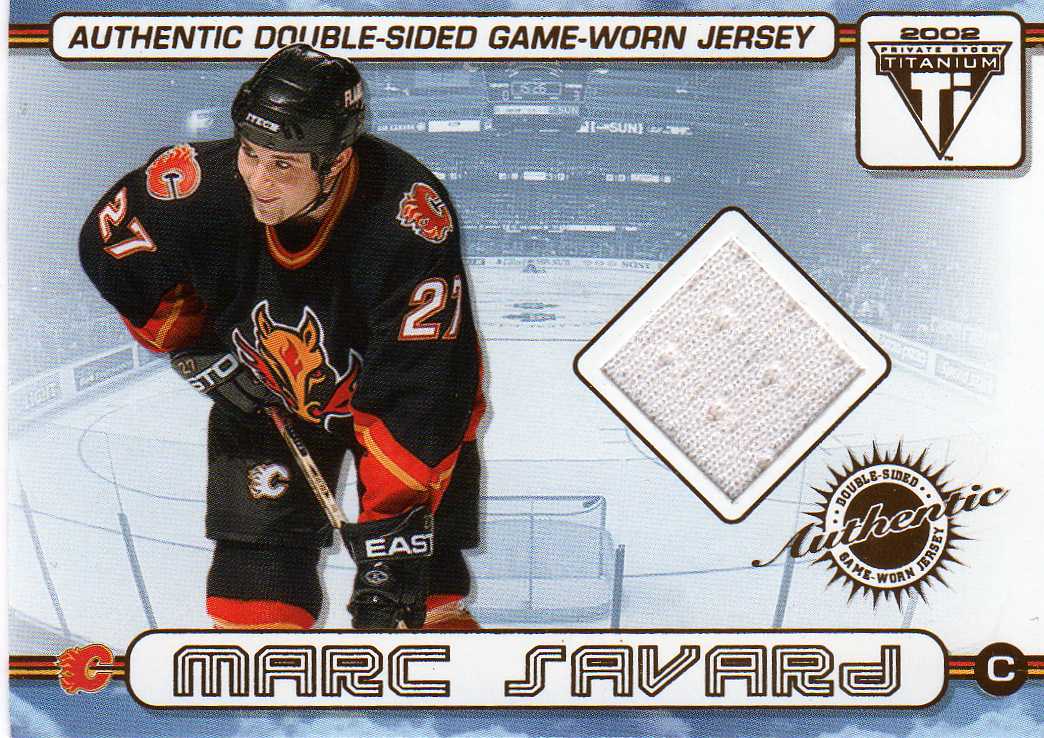 2001-2002 Private Stock Titanium Double-Sided Jersey č.5 Turek Roman,Savard Marc.