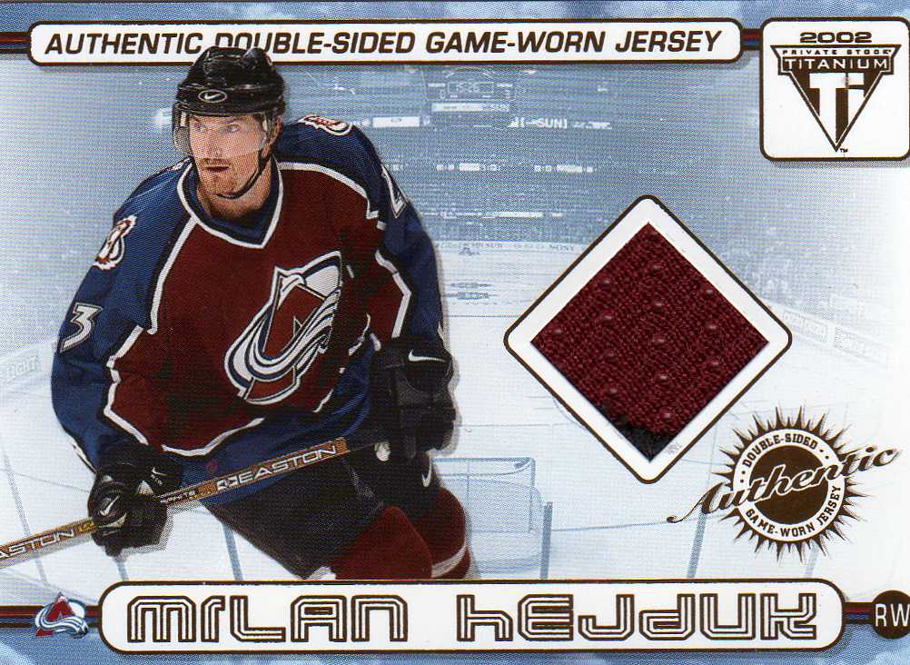 2001-2002 Private Stock Titanium Double-Sided Jersey č.11 Hejduk Milan , Drury Chris