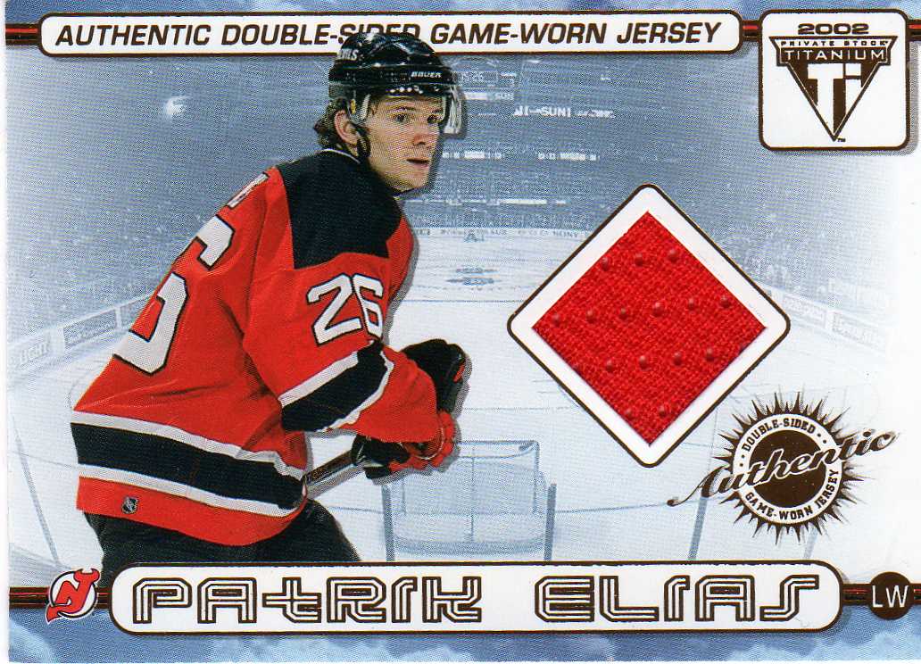 2001-2002 Private Stock Titanium Double-Sided Jersey č.69 Eliáš Patrik,Gomez Scott