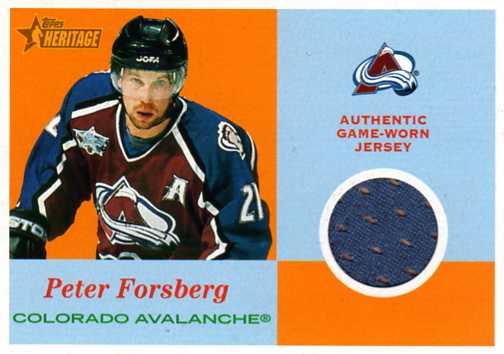 2001-2002 Topps Heritage Jersey č.J-PF Forsberg Peter