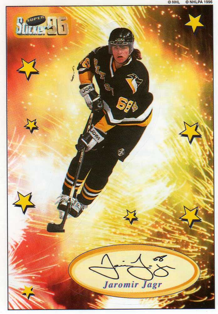 1995-1996 Super Sticker Die-Cut Super Stars č.23 of 25 Jágr Jaromír