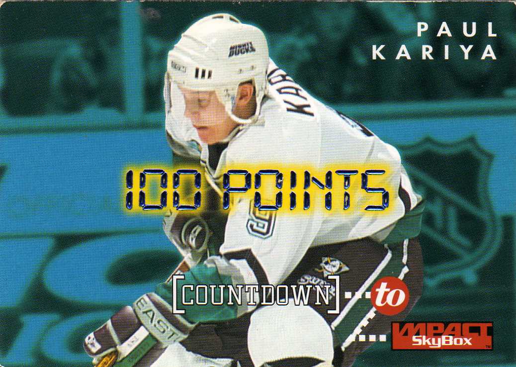 1995-1996 Sky Box Impact Countdown to Impact č.7 of 9 Kariya Paul